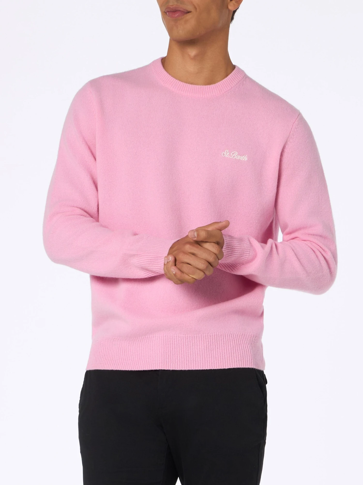 MC2 Saint Barth Man Pink Lambswool Sweater Regent 3 MC2 Saint Barth Man Pink Lambswool Sweater Regent