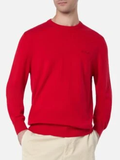 MC2 Saint Barth Man Red Blended Cashmere Crewneck Sweater Regent