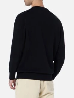 MC2 Saint Barth Man Black Cashmere Blend Crewneck Sweater Regent -MC2 Saint Barth Shop UID REGE00300038G MAN KNITWEAR BLACK 20240903163500 3 9f5b1ce6 f13e 44d4 beb5 f65eba066b92