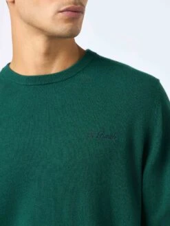 MC2 Saint Barth Man British Green Blended Cashmere Crewneck Sweater Regent -MC2 Saint Barth Shop UID REGE00300040G MAN KNITWEAR GREEN 20240930173500 3