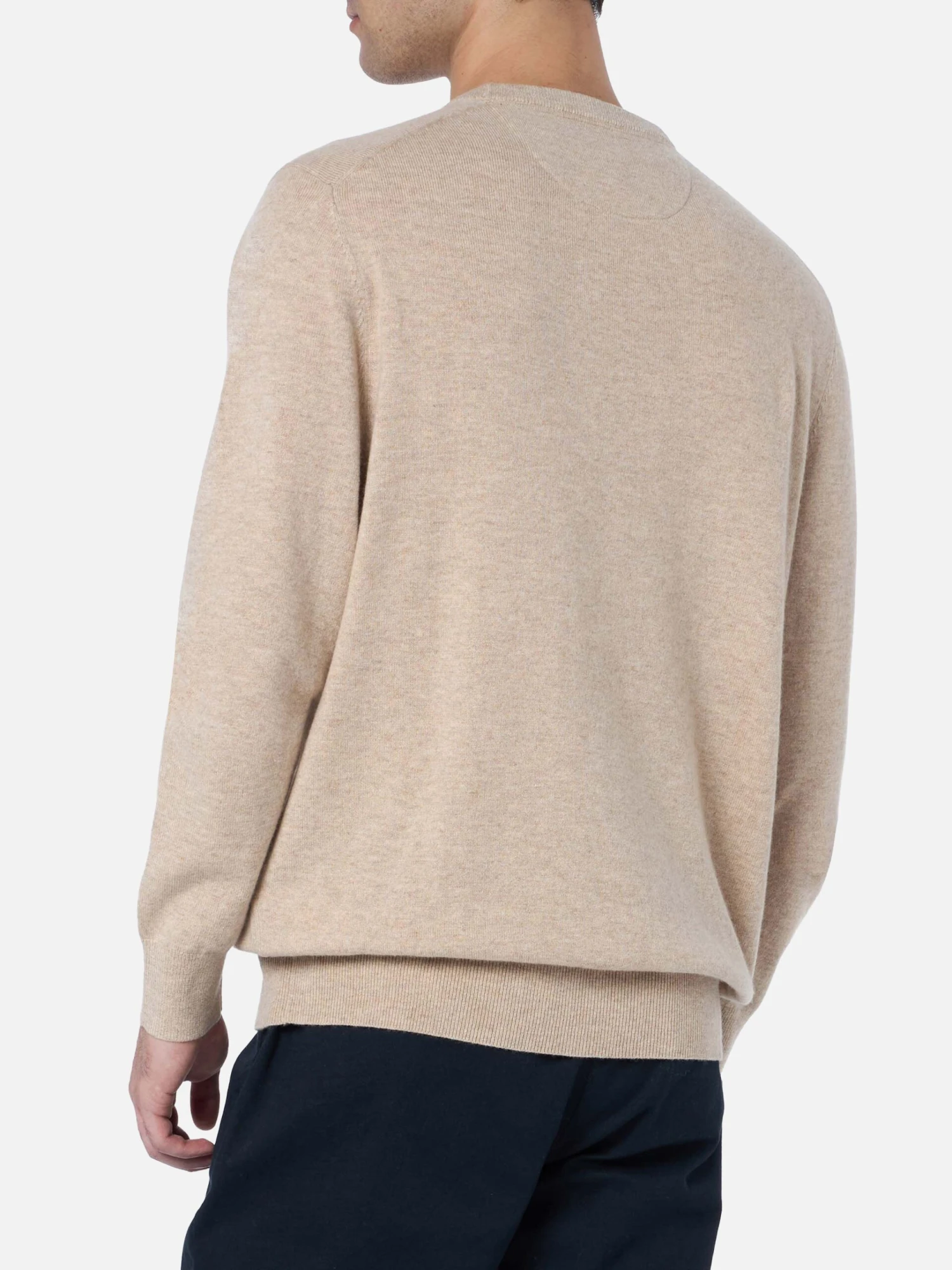 MC2 Saint Barth Man Beige Crewneck Cashmere Blend Sweater Regent 4 MC2 Saint Barth Man Beige Crewneck Cashmere Blend Sweater Regent - Image 2