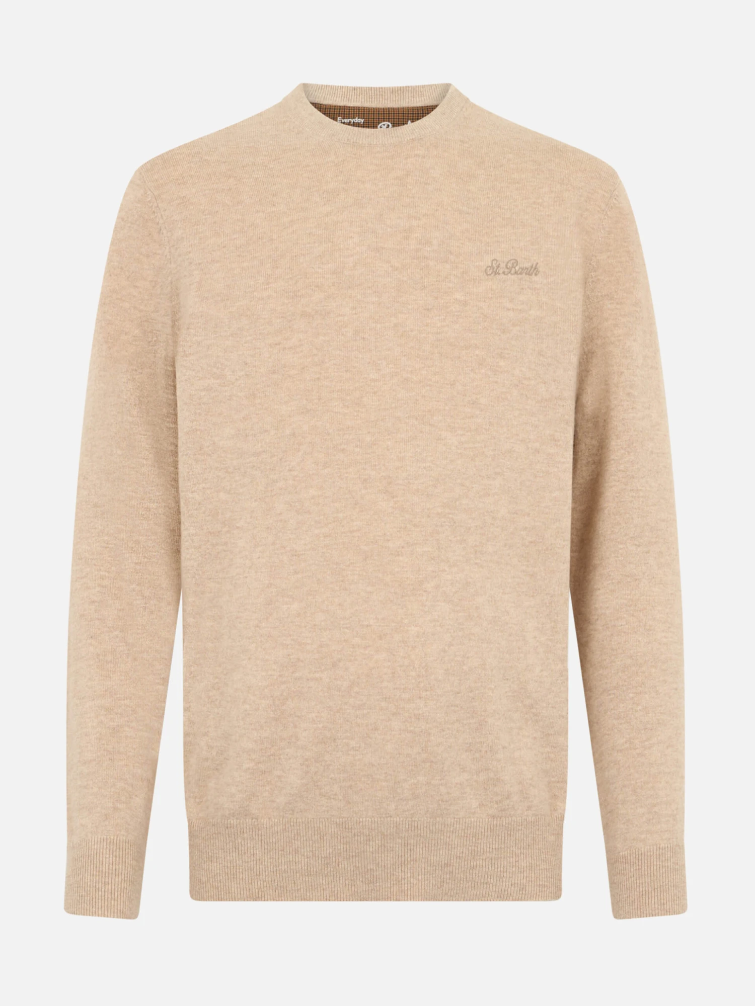 MC2 Saint Barth Man Beige Crewneck Cashmere Blend Sweater Regent 6 MC2 Saint Barth Man Beige Crewneck Cashmere Blend Sweater Regent - Image 4