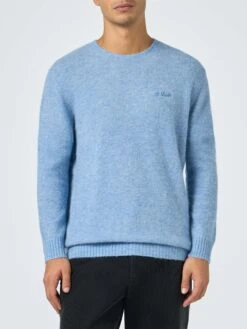 MC2 Saint Barth Man Light Blue Crewneck Stretch Sweater Regent