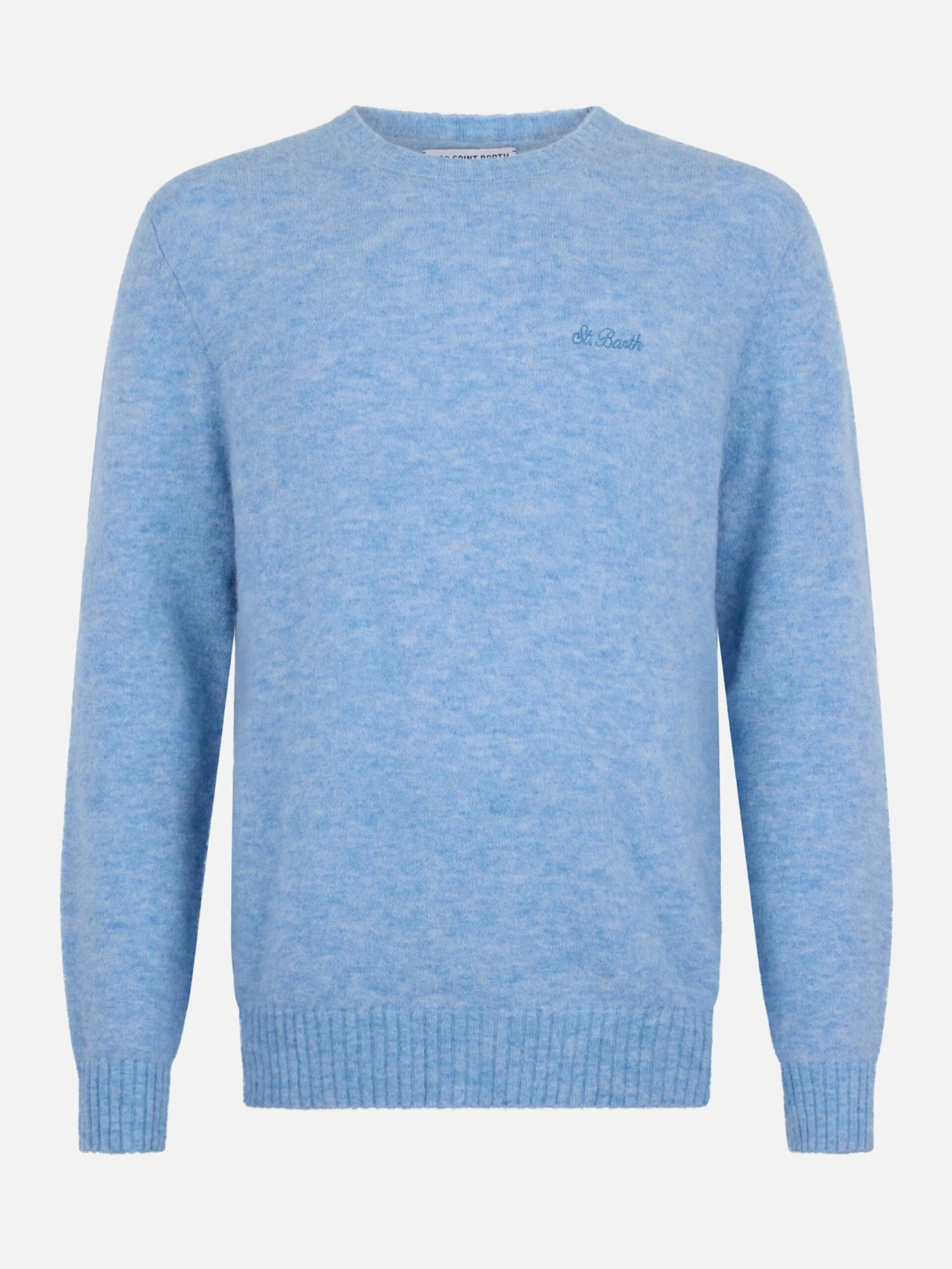 MC2 Saint Barth Man Light Blue Crewneck Stretch Sweater Regent 6 MC2 Saint Barth Man Light Blue Crewneck Stretch Sweater Regent - Image 4