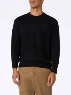 MC2 Saint Barth Man Black Lambswool Sweater Regent