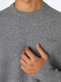 MC2 Saint Barth Man Mélange Grey Lambswool Sweater Regent -MC2 Saint Barth Shop UID REGE00300816G STBM KNITWEAR GREY 20240903133402 3 c422a255 0234 4cff 98ca 5d9eaab437a0