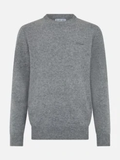 MC2 Saint Barth Man Mélange Grey Lambswool Sweater Regent -MC2 Saint Barth Shop UID REGE00300816G STBM KNITWEAR GREY 20240903163500 4
