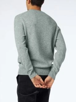 MC2 Saint Barth Man Mélange Grey Pure Cashmere Sweater Regent -MC2 Saint Barth Shop UID REGE00500968G grey sweater man cashmere 2