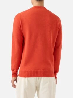 MC2 Saint Barth Regent Orange Lambswool Sweater -MC2 Saint Barth Shop UID REGE01100039I MAN KNITWEAR ORANGE MC2 MC2 3