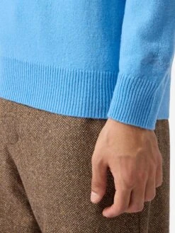 MC2 Saint Barth Regent Dusty Blue Lambswool Sweater -MC2 Saint Barth Shop UID REGE01100042I MAN KNITWEAR BLUE MC2 MC2 4
