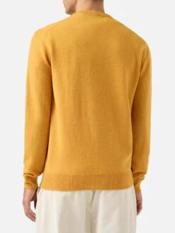 MC2 Saint Barth Regent Yellow Ochre Lambswool Sweater -MC2 Saint Barth Shop UID REGE01100045I MAN KNITWEAR YELLOW MC2 MC2 3