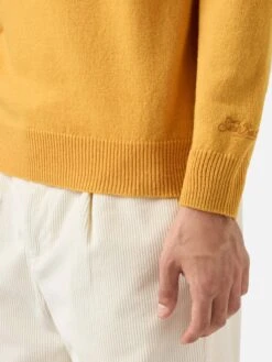 MC2 Saint Barth Regent Yellow Ochre Lambswool Sweater -MC2 Saint Barth Shop UID REGE01100045I MAN KNITWEAR YELLOW MC2 MC2 4