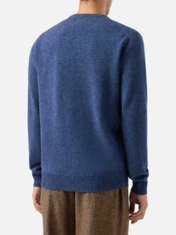 MC2 Saint Barth Regent Denim Blue Lambswool Sweater -MC2 Saint Barth Shop UID REGE01100059I MAN KNITWEAR BLUE DENIM MC2 3