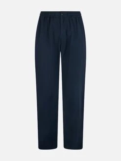 MC2 Saint Barth Man Navy Blue Seersucker Cotton Pants Relais -MC2 Saint Barth Shop UID REL000100975F MAN PANT BLUENAVY 1