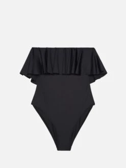 MC2 Saint Barth Roxy Black One-piece Swimsuit With Flounce