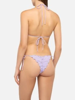MC2 Saint Barth Lilac Triangle Bikini Sagittarius Miami With Cheeky Swim Briefs -MC2 Saint Barth Shop UID SAG000100138H WOMAN TOPBIKINI PINK PLAIN.COLOR MC2 3