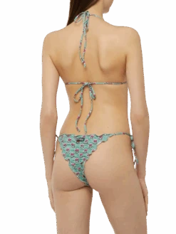 MC2 Saint Barth Classic Triangle Bikini Sagittarius Miami With Floral Print -MC2 Saint Barth Shop UID SAG000101251H WOMAN TOPBIKINI GREEN 0 0 3