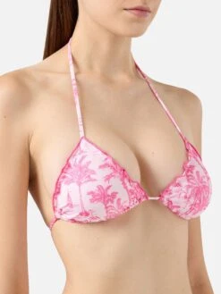 MC2 Saint Barth Miami Cheeky Swim Briefs With Toile De Jouy Print - Sagittarius Classic Triangle Top With Toile De Jouy Print -MC2 Saint Barth Shop UID SAG000105359H WOMAN TOPBIKINI PINK TOILEDEJOUY MC2 2