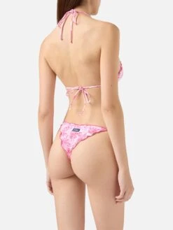 MC2 Saint Barth Miami Cheeky Swim Briefs With Toile De Jouy Print - Sagittarius Classic Triangle Top With Toile De Jouy Print -MC2 Saint Barth Shop UID SAG000105359H WOMAN TOPBIKINI PINK TOILEDEJOUY MC2 3
