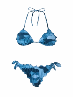 MC2 Saint Barth Woman Denim Camouflage Triangle Classic Bikini Sarius