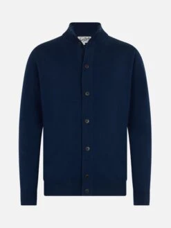 MC2 Saint Barth Man Blue Navy Merino Wool Cardigan Savile -MC2 Saint Barth Shop UID SAVI00100023G MAN KNITWEAR BLUE 20240905105110 1