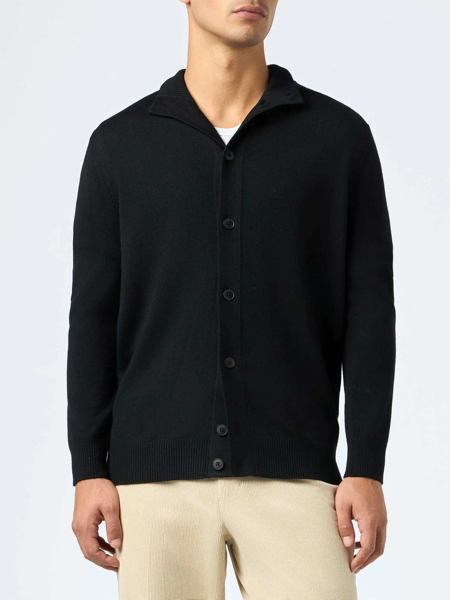 MC2 Saint Barth Man Black Merino Wool Cardigan Savile 3 MC2 Saint Barth Man Black Merino Wool Cardigan Savile