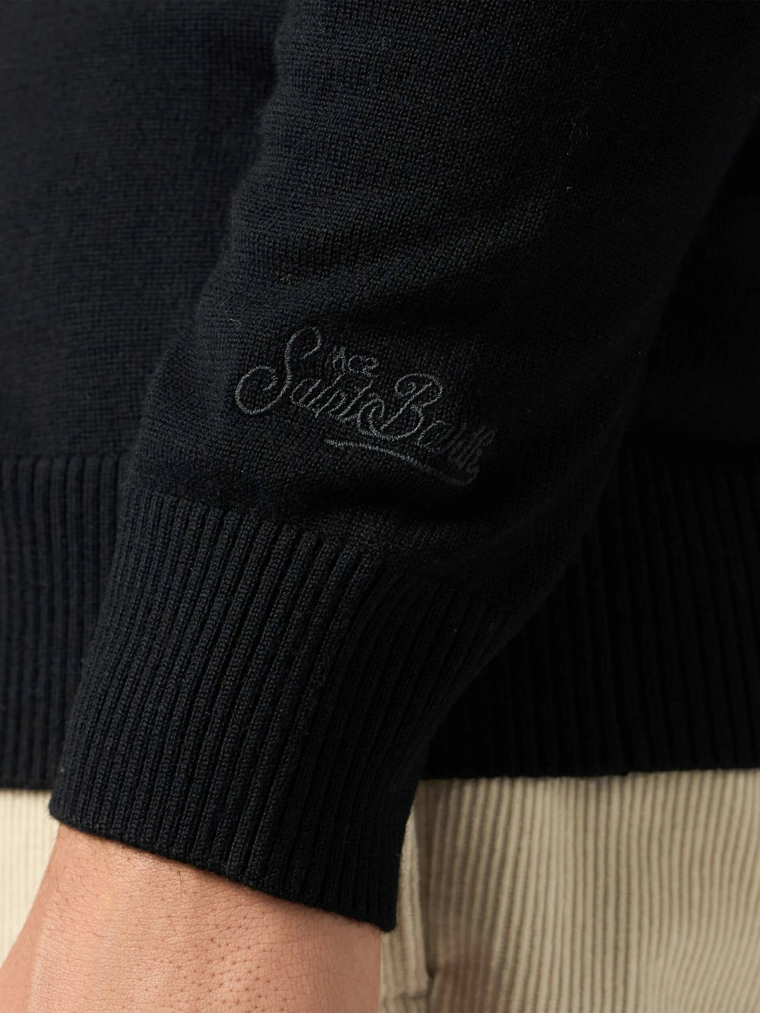 MC2 Saint Barth Man Black Merino Wool Cardigan Savile 6 MC2 Saint Barth Man Black Merino Wool Cardigan Savile - Image 4