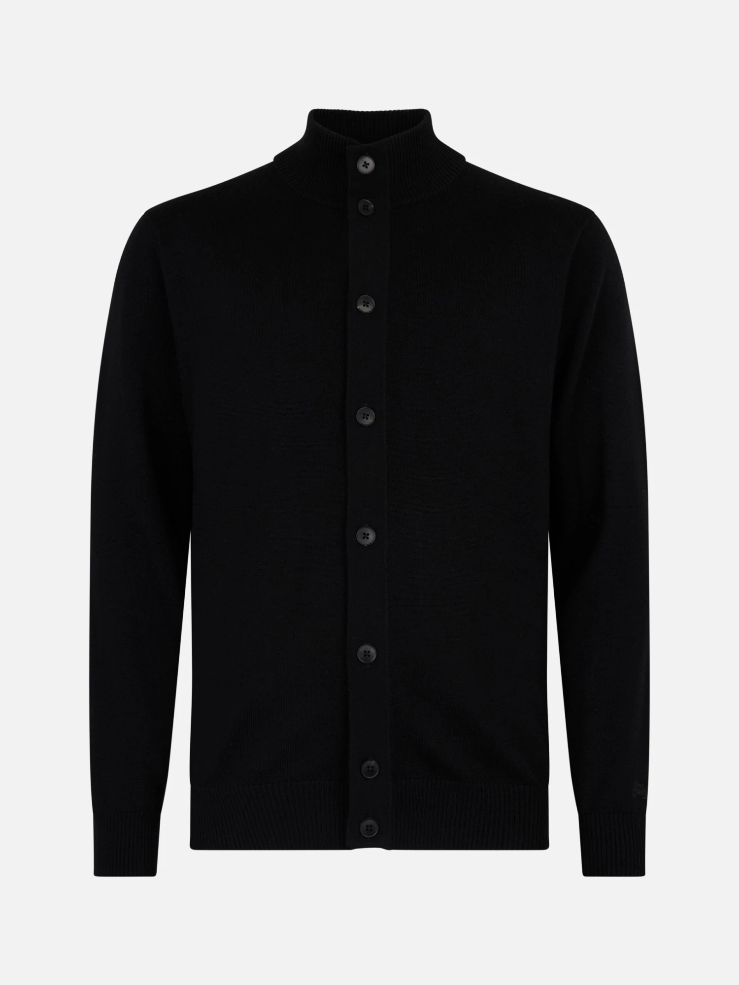 MC2 Saint Barth Man Black Merino Wool Cardigan Savile 4 MC2 Saint Barth Man Black Merino Wool Cardigan Savile - Image 2