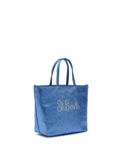MC2 Saint Barth Strass Mini Bag With Steel Blue Rhinestones -MC2 Saint Barth Shop UID SBM000103236H ACCESSORY BAG BLUE PLAINCOLOR 0 3