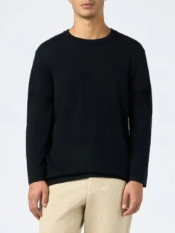 MC2 Saint Barth Man Black Cashmere Blend T-shirt Scott
