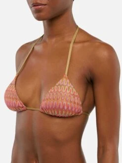 MC2 Saint Barth Raschel Knit Classic Bikini Seline Elea With Wave Pattern -MC2 Saint Barth Shop UID SELI001X0039 WOMAN TOPBIKINI ORANGEMC2MC2 MC2 2