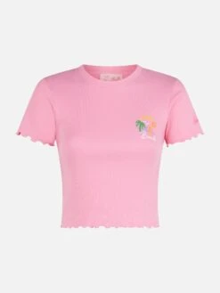 MC2 Saint Barth Woman Ribbed T-shirt With Après Beach Embroidery 11 MC2 Saint Barth Woman Ribbed T-shirt With Après Beach Embroidery -MC2 Saint Barth Shop UID SERE000105397F WOMAN T SHIRT PINK 20240718163500 1