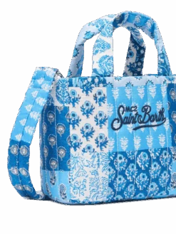 MC2 Saint Barth Blue Flower Quilted Soft Tote Mini Bag -MC2 Saint Barth Shop UID SFTM00204051H ACCESSORY BAG MULTICOLOR BOHO 0 2