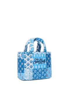 MC2 Saint Barth Blue Flower Quilted Soft Tote Mini Bag -MC2 Saint Barth Shop UID SFTM00204051H ACCESSORY BAG MULTICOLOR BOHO 0 3
