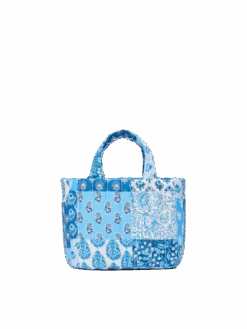 MC2 Saint Barth Blue Flower Quilted Soft Tote Mini Bag -MC2 Saint Barth Shop UID SFTM00204051H ACCESSORY BAG MULTICOLOR BOHO 0 4