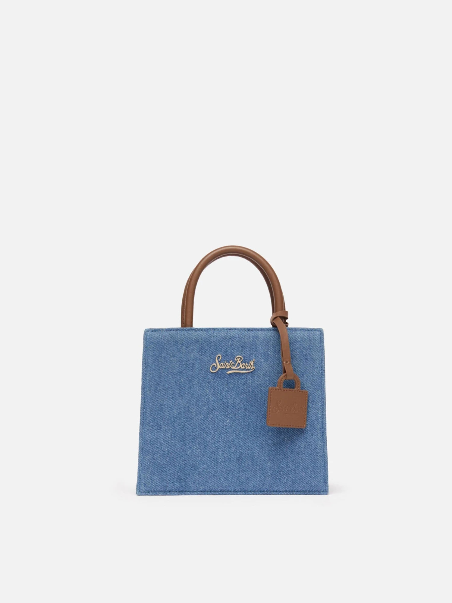 MC2 Saint Barth Shop Bag Mini In Denim With Leather Details 3 MC2 Saint Barth Shop Bag Mini In Denim With Leather Details