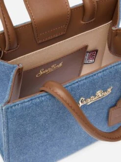 MC2 Saint Barth Shop Bag Mini In Denim With Leather Details 11 MC2 Saint Barth Shop Bag Mini In Denim With Leather Details -MC2 Saint Barth Shop UID SHBM000200059I ACCESSORY BAG BLUE DENIM MC2 4