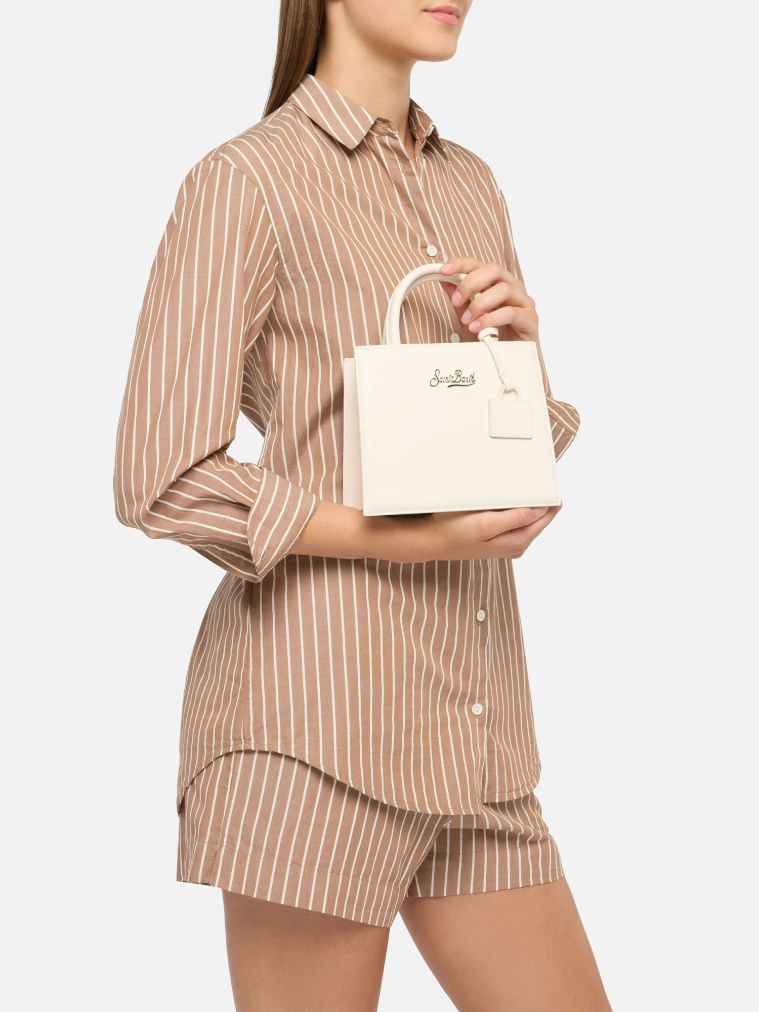 MC2 Saint Barth Shop Bag Mini In Off-white Leather 4 MC2 Saint Barth Shop Bag Mini In Off-white Leather - Image 2