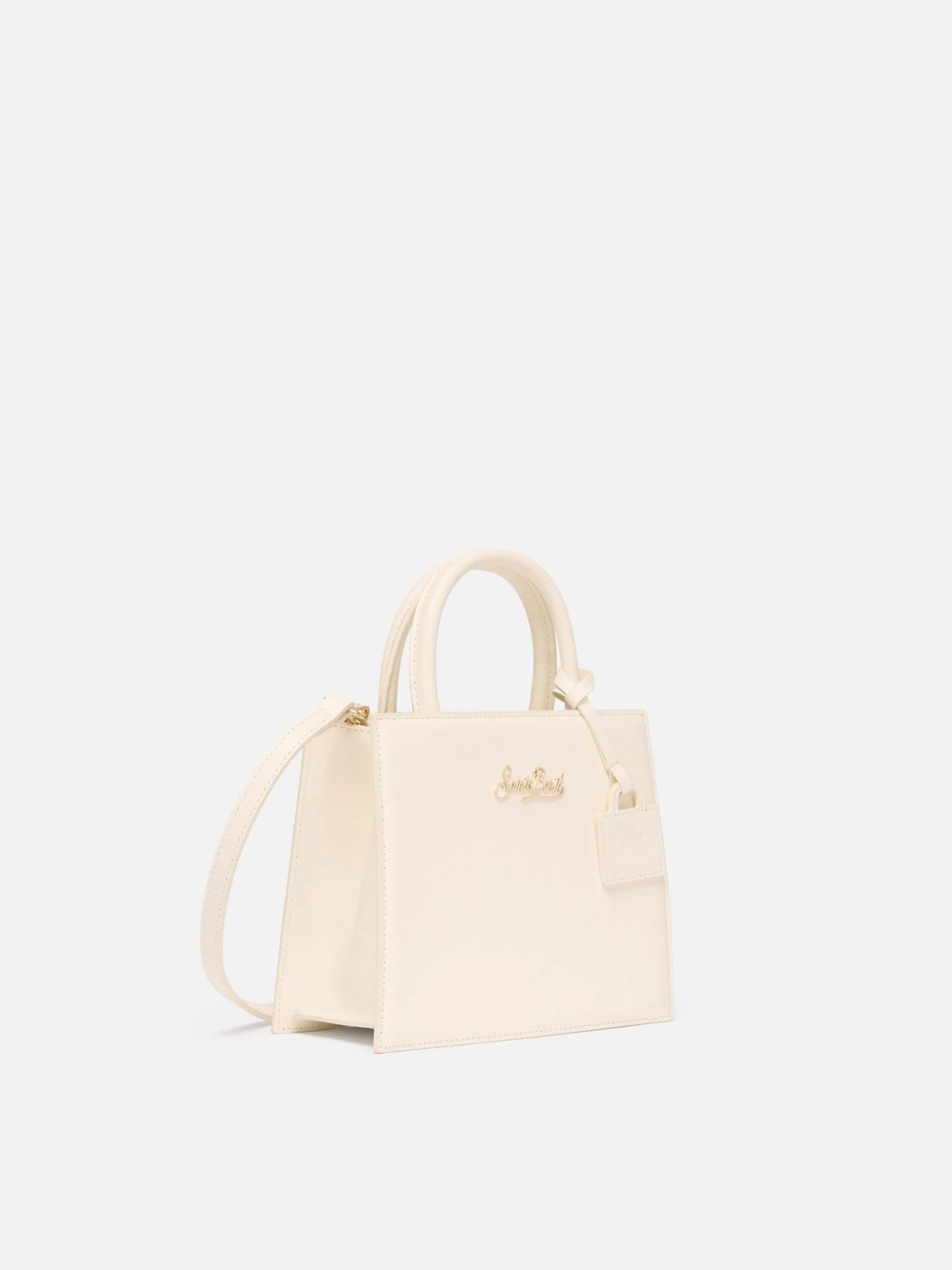 MC2 Saint Barth Shop Bag Mini In Off-white Leather 5 MC2 Saint Barth Shop Bag Mini In Off-white Leather - Image 3