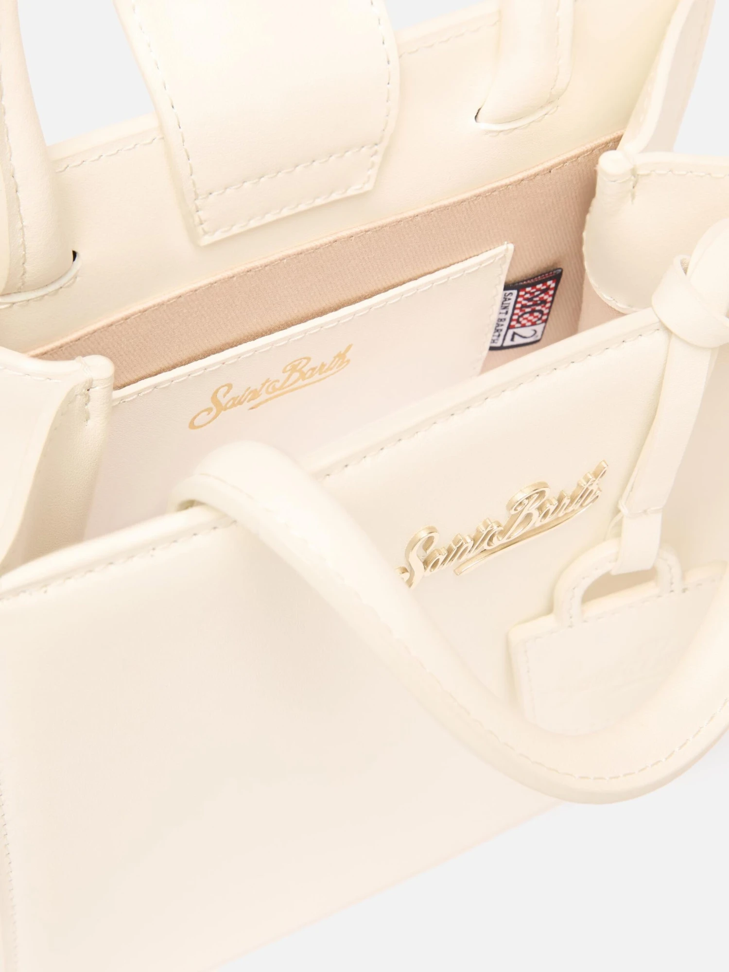 MC2 Saint Barth Shop Bag Mini In Off-white Leather 7 MC2 Saint Barth Shop Bag Mini In Off-white Leather - Image 5