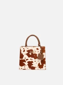 MC2 Saint Barth Shop Bag Mini In Pony Hair With Cow Skin Print