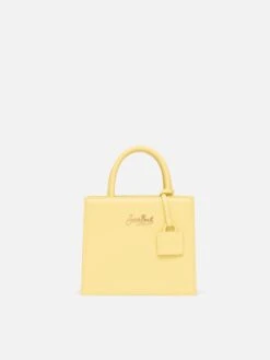 MC2 Saint Barth Shop Bag Mini In Butter Yellow Leather