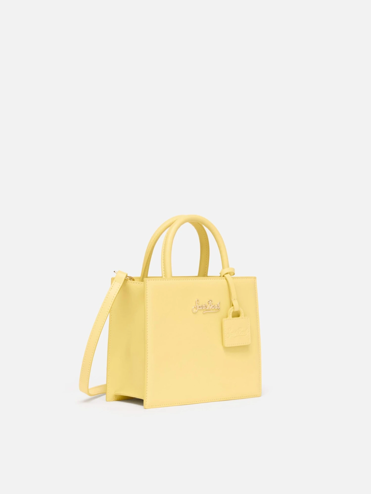 MC2 Saint Barth Shop Bag Mini In Butter Yellow Leather 5 MC2 Saint Barth Shop Bag Mini In Butter Yellow Leather - Image 3