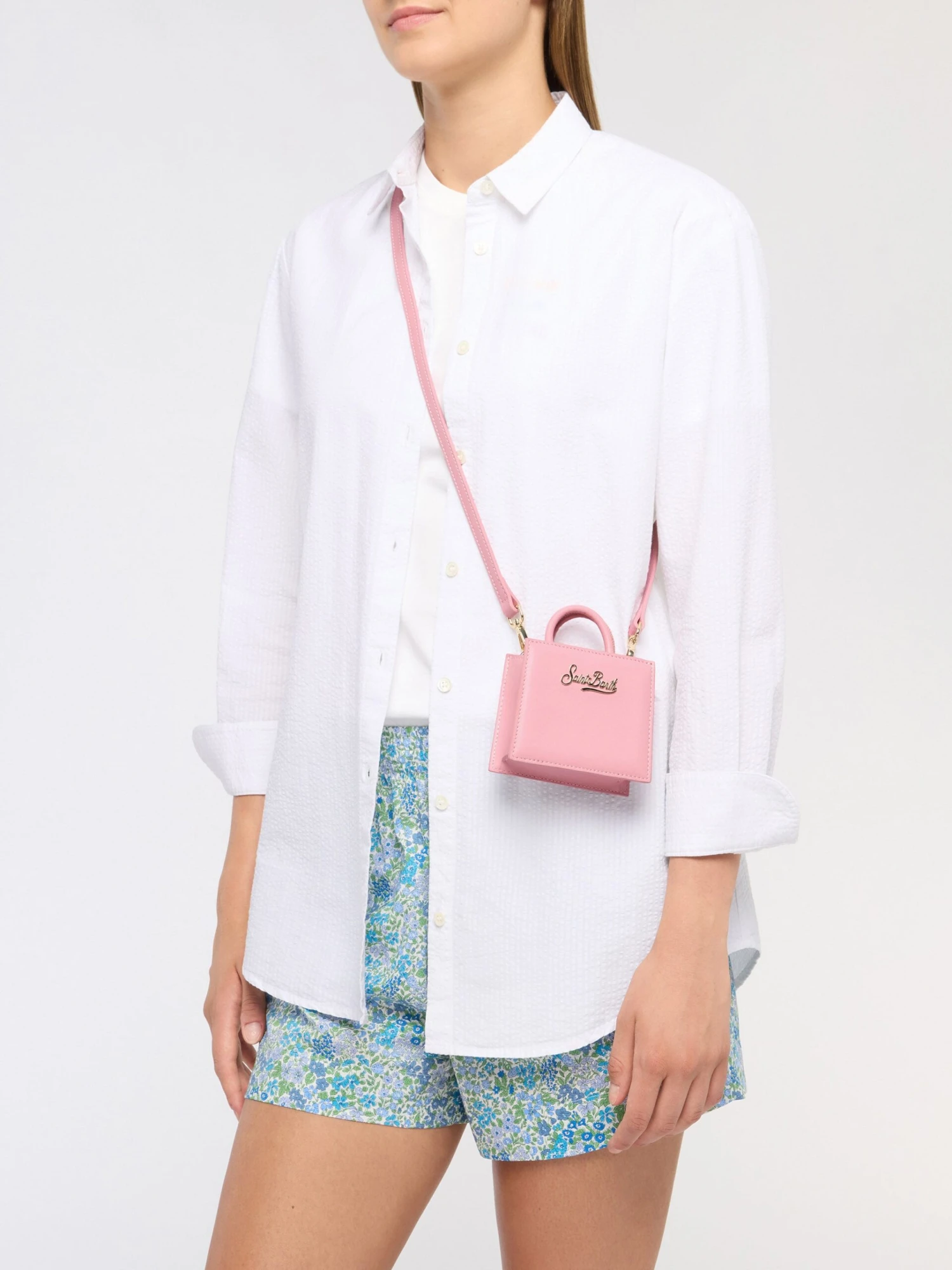 MC2 Saint Barth Shop Bag Micro In Pastel Pink Leather 4 MC2 Saint Barth Shop Bag Micro In Pastel Pink Leather - Image 2