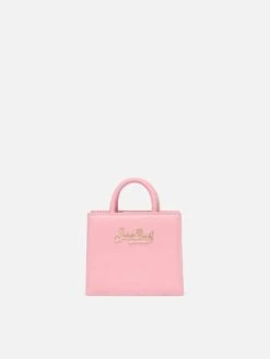 MC2 Saint Barth Shop Bag Micro In Pastel Pink Leather