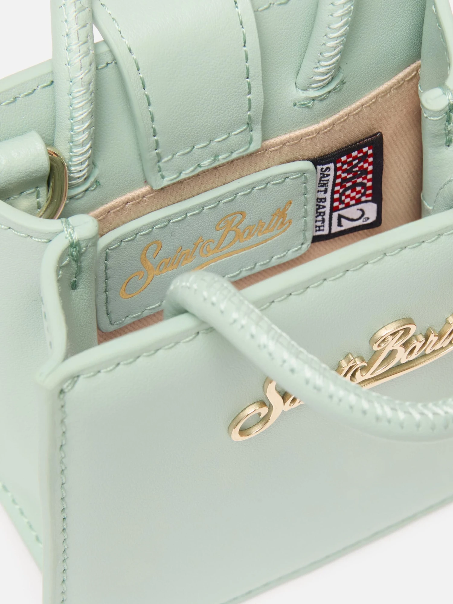MC2 Saint Barth Shop Bag Micro In Sage Green Leather 7 MC2 Saint Barth Shop Bag Micro In Sage Green Leather - Image 5