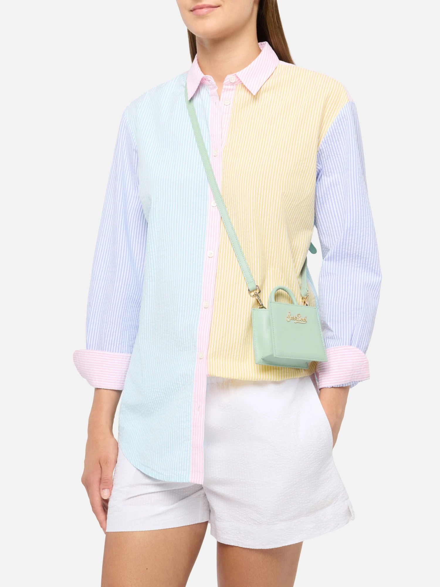 MC2 Saint Barth Shop Bag Micro In Sage Green Leather 4 MC2 Saint Barth Shop Bag Micro In Sage Green Leather - Image 2