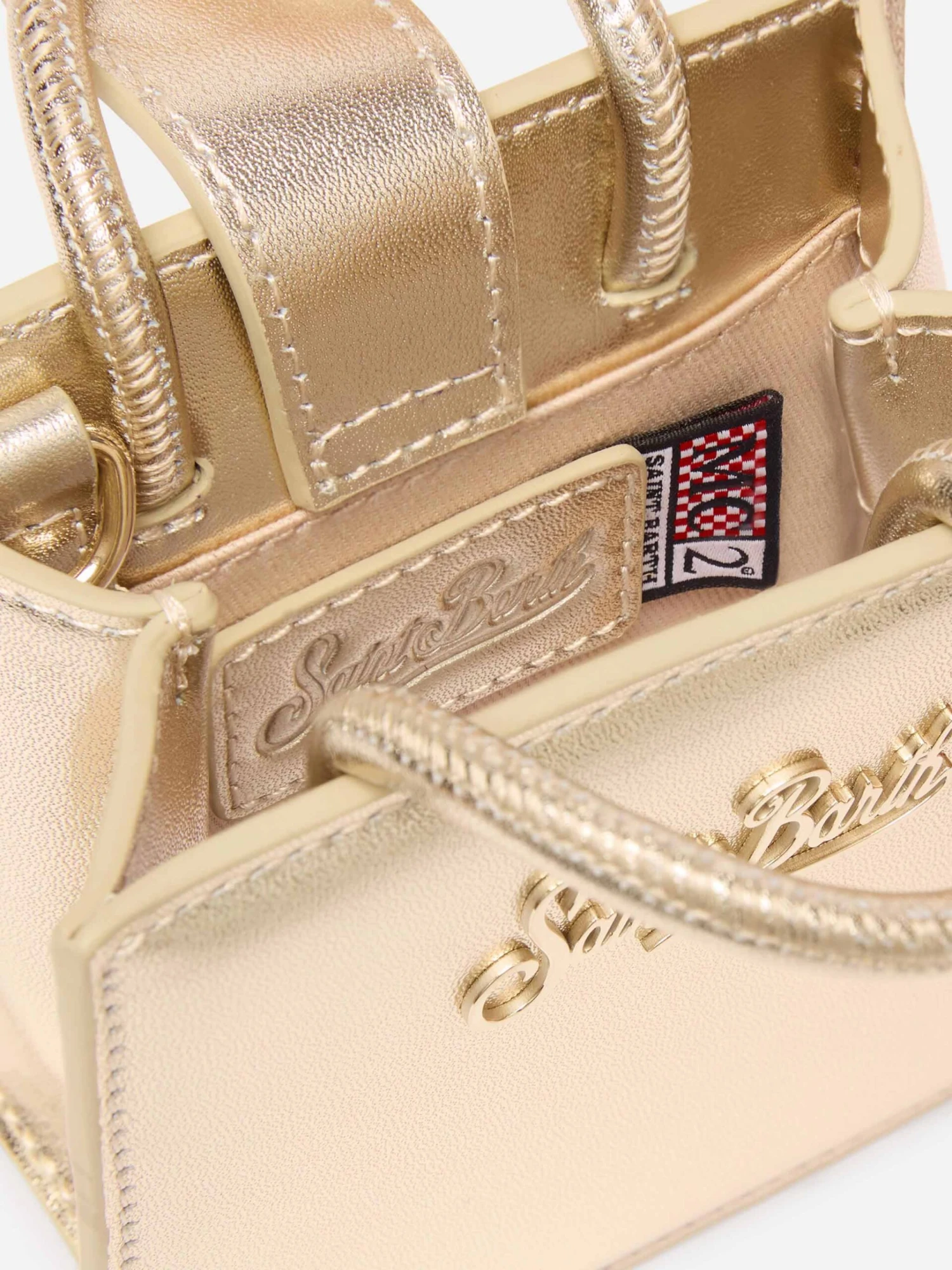MC2 Saint Barth Shop Bag Micro In Gold Laminated Leather 7 MC2 Saint Barth Shop Bag Micro In Gold Laminated Leather - Image 5