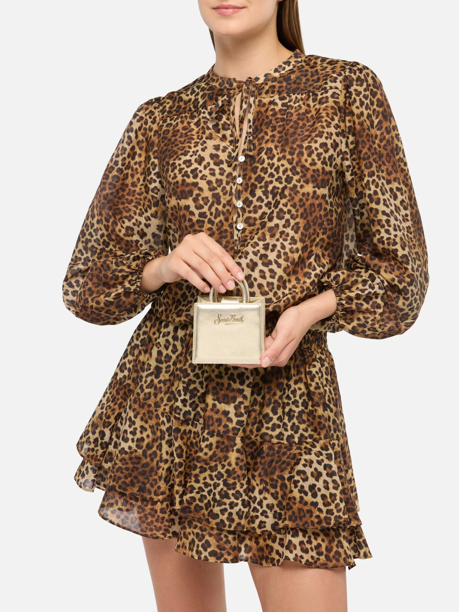 MC2 Saint Barth Shop Bag Micro In Gold Laminated Leather 4 MC2 Saint Barth Shop Bag Micro In Gold Laminated Leather - Image 2