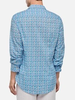 MC2 Saint Barth Man Muslin Cotton Shirt Sikelia With Mushroom Print -MC2 Saint Barth Shop UID SIK000100030D MAN SHIRT SKYFLOWERSMC2 MC2 3